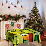 Square Stained Glass Mosaic Print Tablecloth