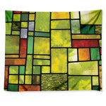 Square Stained Glass Mosaic Print Tapestry