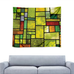 Square Stained Glass Mosaic Print Tapestry