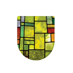 Square Stained Glass Mosaic Print Toilet Lid Cover