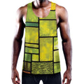 Square Stained Glass Mosaic Print Men's Workout Tank Top