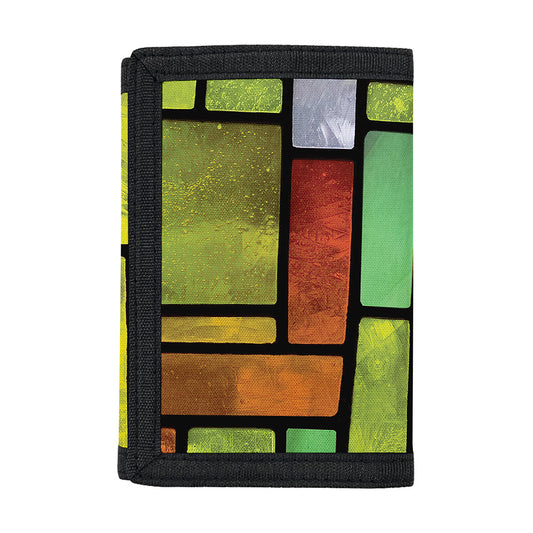 Square Stained Glass Mosaic Print Trifold Wallet