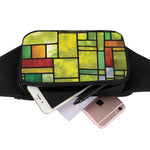 Square Stained Glass Mosaic Print Waist Bag
