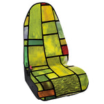 Square Stained Glass Mosaic Print Waterproof Car Seat Cover