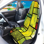 Square Stained Glass Mosaic Print Waterproof Car Seat Cover