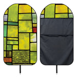 Square Stained Glass Mosaic Print Waterproof Car Seat Cover