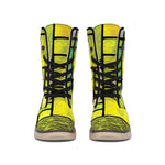 Square Stained Glass Mosaic Print Winter Boots
