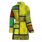 Square Stained Glass Mosaic Print Women's Bathrobe