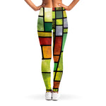 Square Stained Glass Mosaic Print Women's Leggings