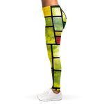 Square Stained Glass Mosaic Print Women's Leggings