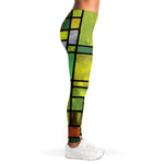 Square Stained Glass Mosaic Print Women's Leggings