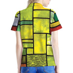 Square Stained Glass Mosaic Print Women's Polo Shirt