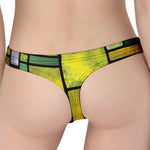 Square Stained Glass Mosaic Print Women's Thong