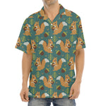 Squirrel Knitted Pattern Print Aloha Shirt