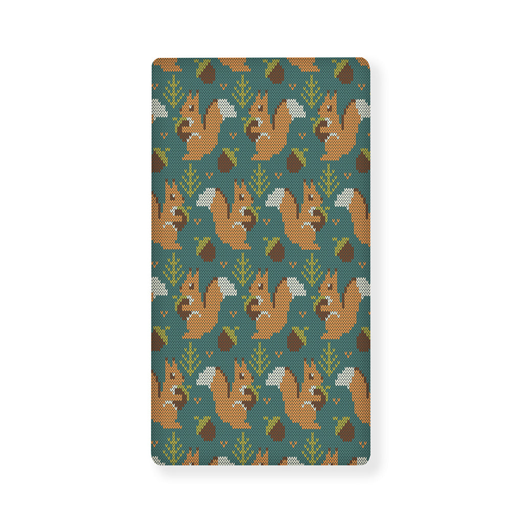 Squirrel Knitted Pattern Print Baby Crib Sheet