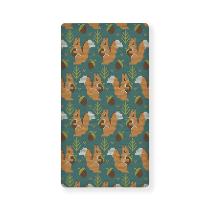 Squirrel Knitted Pattern Print Baby Crib Sheet