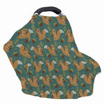 Squirrel Knitted Pattern Print Baby Seat Cover
