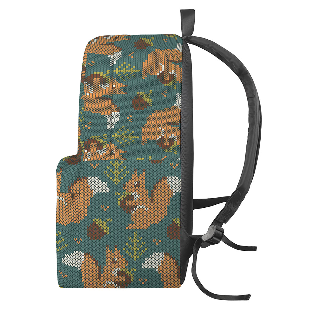 Squirrel Knitted Pattern Print Backpack
