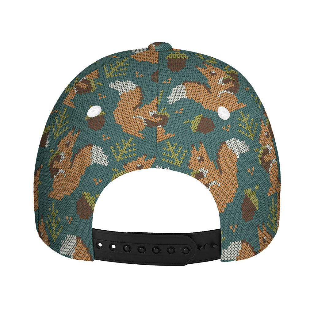 Squirrel Knitted Pattern Print Baseball Cap