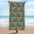 Squirrel Knitted Pattern Print Beach Towel