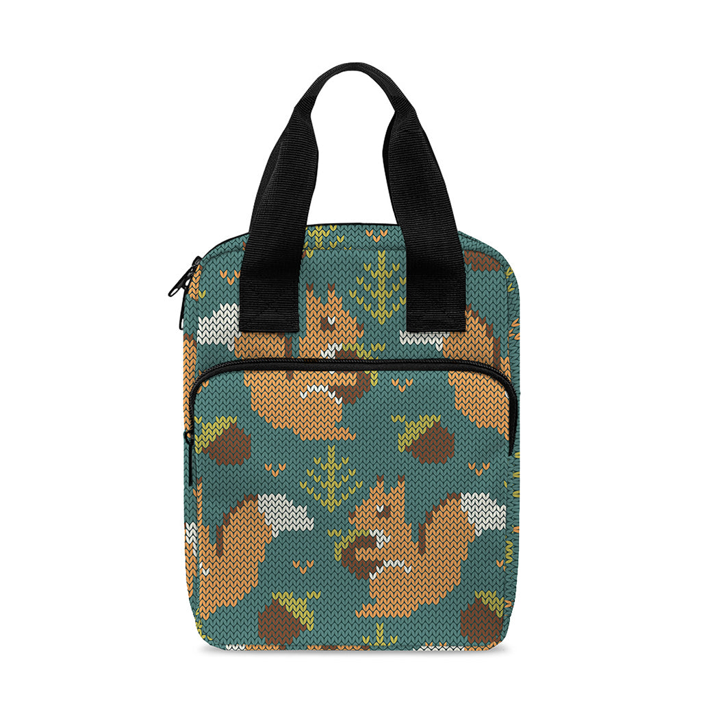Squirrel Knitted Pattern Print Bible Tote Bag