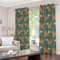 Squirrel Knitted Pattern Print Dimout Grommet Curtains