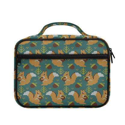 Squirrel Knitted Pattern Print Briefcase Bible Bag