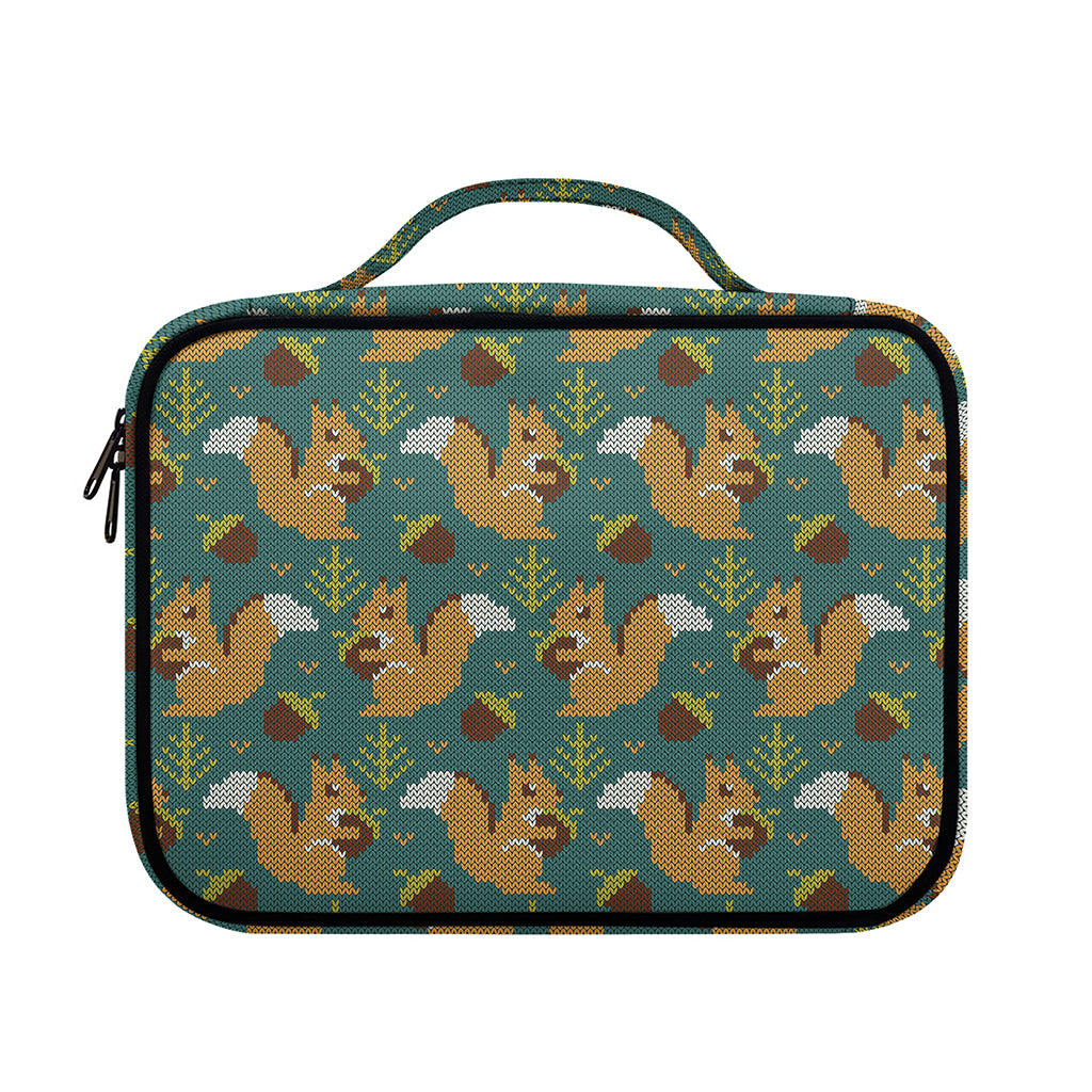 Squirrel Knitted Pattern Print Briefcase Bible Bag