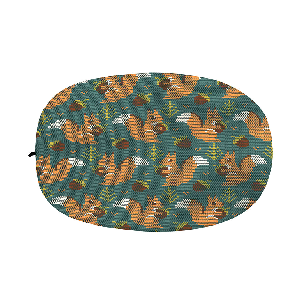 Squirrel Knitted Pattern Print Car Side Mirror Covers