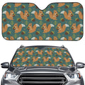 Squirrel Knitted Pattern Print Car Windshield Sun Shade