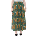 Squirrel Knitted Pattern Print Chiffon Maxi Skirt