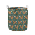 Squirrel Knitted Pattern Print Collapsible Laundry Basket