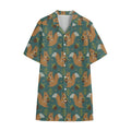 Squirrel Knitted Pattern Print Cotton Hawaiian Shirt