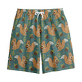 Squirrel Knitted Pattern Print Cotton Shorts