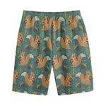 Squirrel Knitted Pattern Print Cotton Shorts