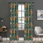 Squirrel Knitted Pattern Print Curtain