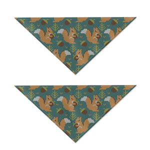 Squirrel Knitted Pattern Print Dog Bandana