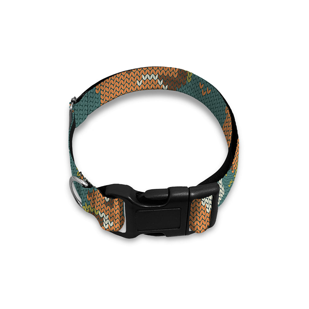 Squirrel Knitted Pattern Print Dog Collar