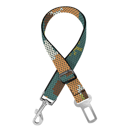 Squirrel Knitted Pattern Print Dog Seat Belt