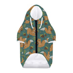 Squirrel Knitted Pattern Print Dog Zip Up Hoodie