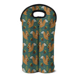 Squirrel Knitted Pattern Print Double Neoprene Wine Tote