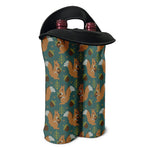 Squirrel Knitted Pattern Print Double Neoprene Wine Tote