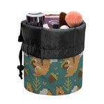 Squirrel Knitted Pattern Print Drawstring Makeup Bag