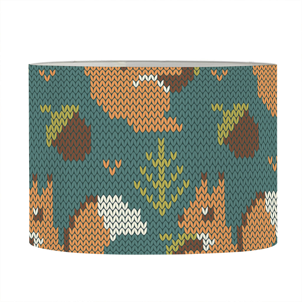 Squirrel Knitted Pattern Print Drum Lamp Shade
