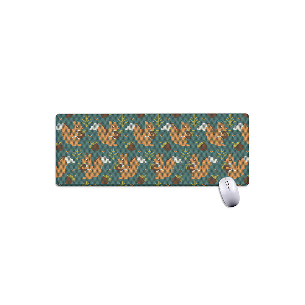 Squirrel Knitted Pattern Print Extended Mouse Pad