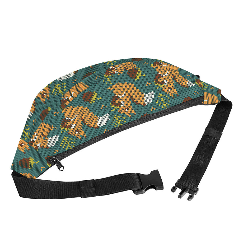 Squirrel Knitted Pattern Print Fanny Pack