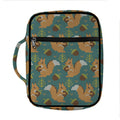 Squirrel Knitted Pattern Print Front Pocket Bible Bag