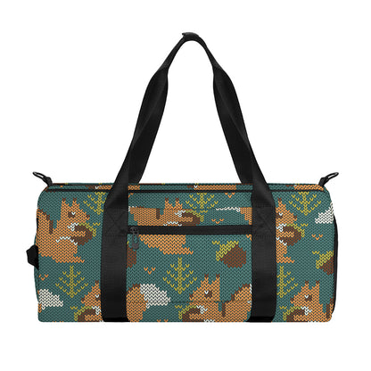 Squirrel Knitted Pattern Print Gym Bag