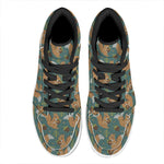 Squirrel Knitted Pattern Print High Top Leather Sneakers