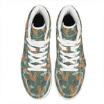 Squirrel Knitted Pattern Print High Top Leather Sneakers